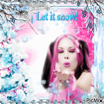 blue and pink snow - GIF animé gratuit