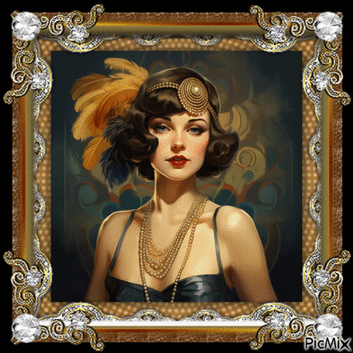 Art deco Woman Gold - Gratis geanimeerde GIF