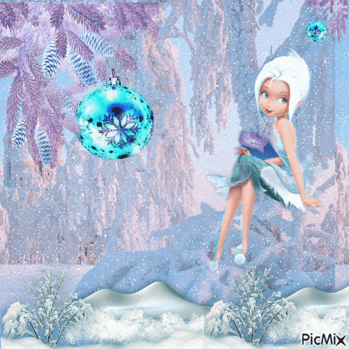 зимняя лесная фея - 無料のアニメーション GIF