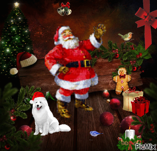 Santa and friends - Bezmaksas animēts GIF