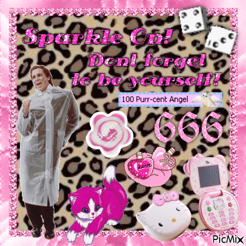 Pink Y2K Glamour Sparkle On American Psycho - Gratis geanimeerde GIF