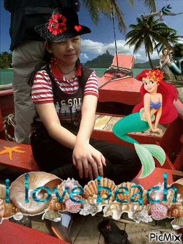 me with beach - GIF animado gratis