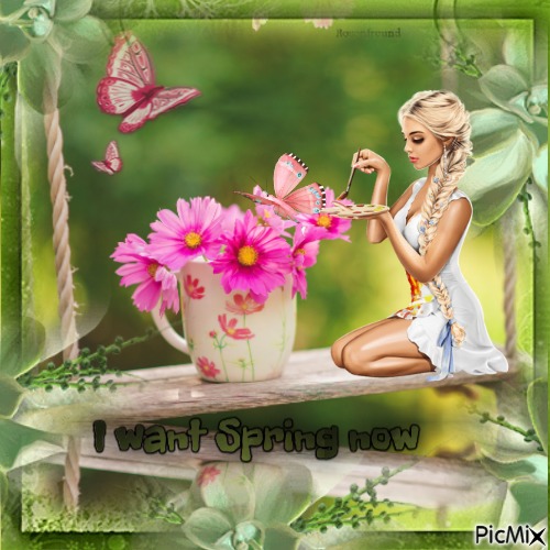 I want Spring now - PNG gratuit