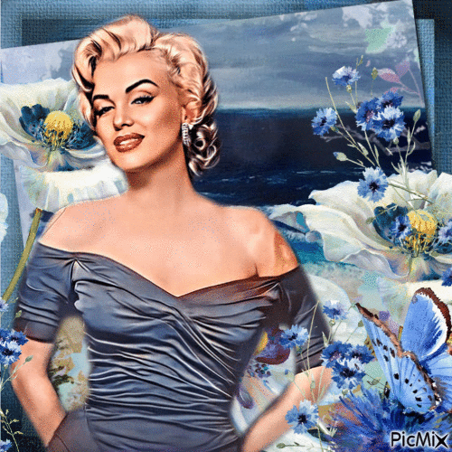 Marilyn Monroe - Aquarell - Gratis animeret GIF