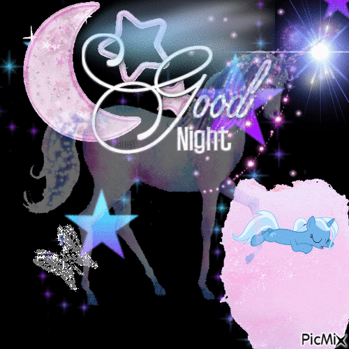 Good night unicon - Бесплатный анимированный гифка