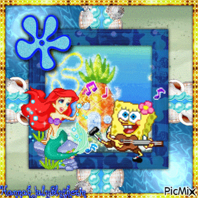 {Ariel and Spongebob - Musical Jam} - Free animated GIF