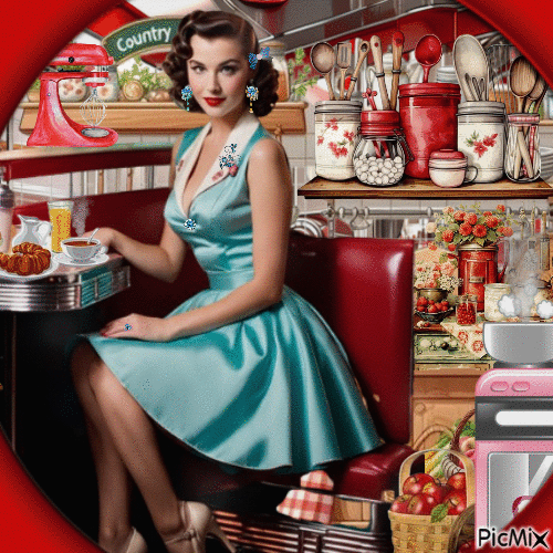 Cocina de los años 50 - GIF เคลื่อนไหวฟรี