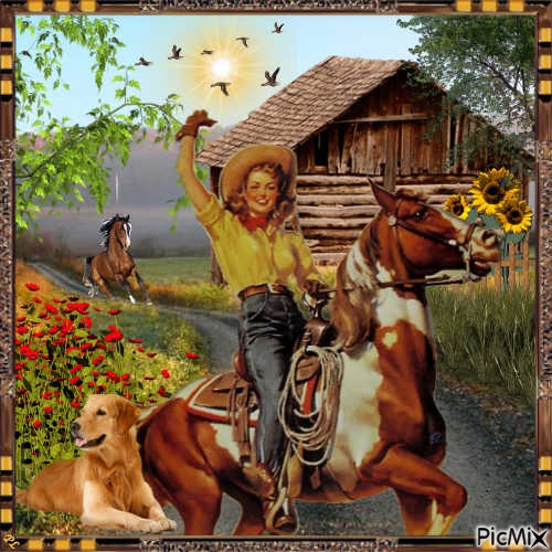 Femme et son cheval - Contest - gratis png