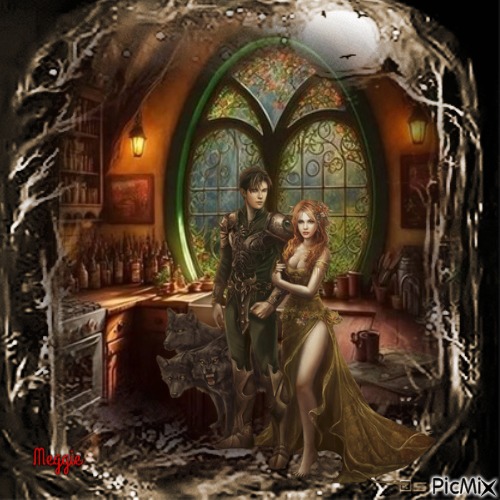 Gothic couple - zdarma png