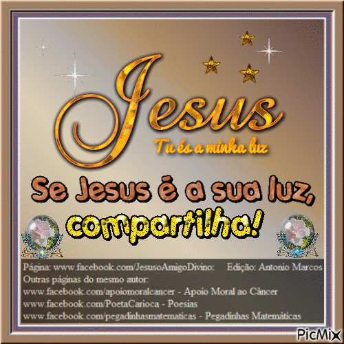 Se Jesus é a sua luz, compartilha! - GIF animado gratis