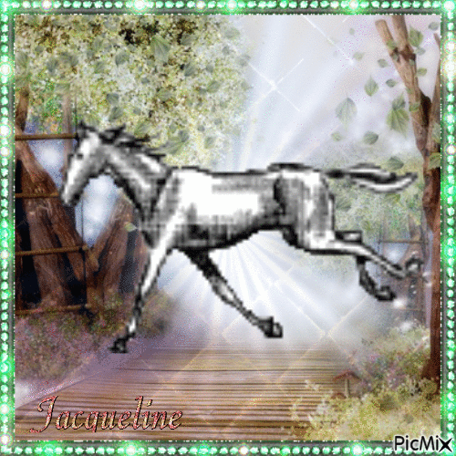 cheval au galop - 無料のアニメーション GIF