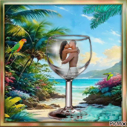 Paesaggio e amore in un bicchiere - Bezmaksas animēts GIF