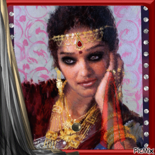 Retrato de mujer hindú - GIF animasi gratis
