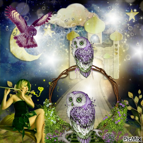Fantasy owl - PNG gratuit