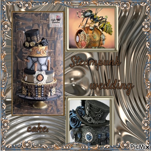 steampunk wedding cake - png gratis