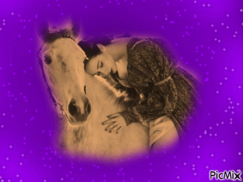 cheval & femme - Gratis animerad GIF