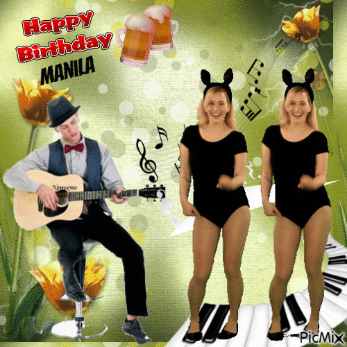 marzia - compleanno Manila - Бесплатный анимированный гифка