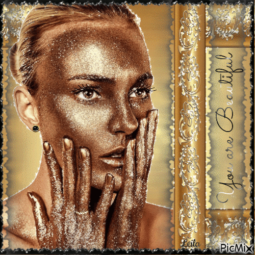 Gold and black. You are Beautiful - GIF animate gratis