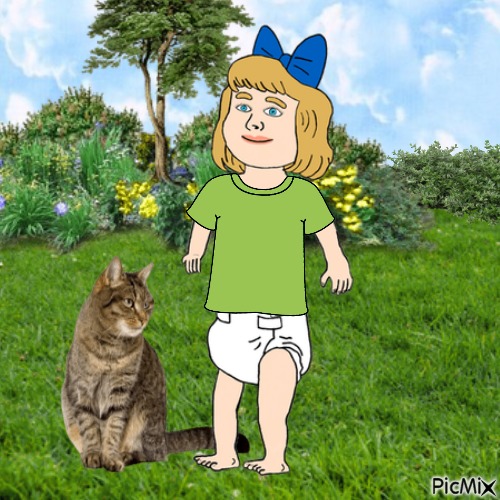 Baby with cat - zdarma png