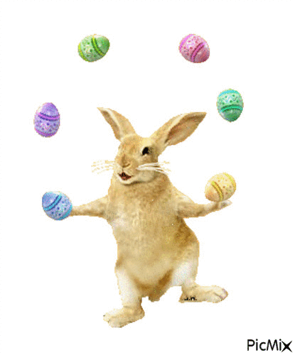 Coniglietto con le uova di Pasqua - GIF เคลื่อนไหวฟรี