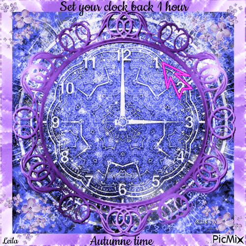 Set your clock back 1 hour. Autumne time - GIF animé gratuit