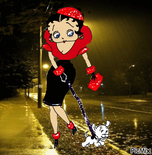 Betty Boop in red - Бесплатни анимирани ГИФ