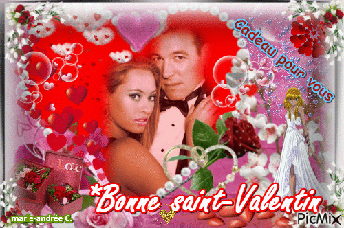 Coeur - "Bonne Saint-Valentin" . - Nemokamas animacinis gif
