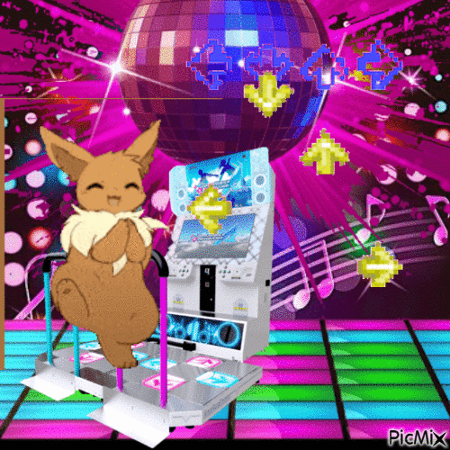 Eevee plays ddr - Free animated GIF