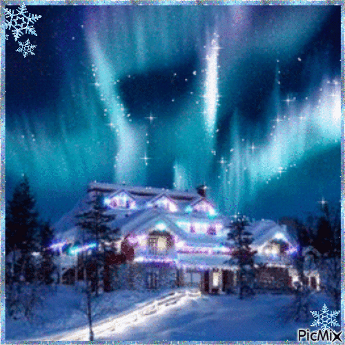 La nostra bellissima natura, l'aurora boreale - GIF animé gratuit