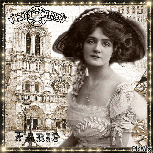 Pariser Postkarte - Sepia - Gratis geanimeerde GIF