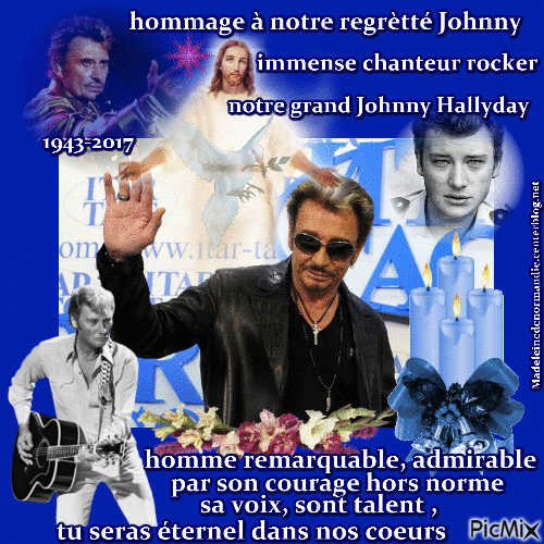 hommage à Johnny Hallyday - Free animated GIF