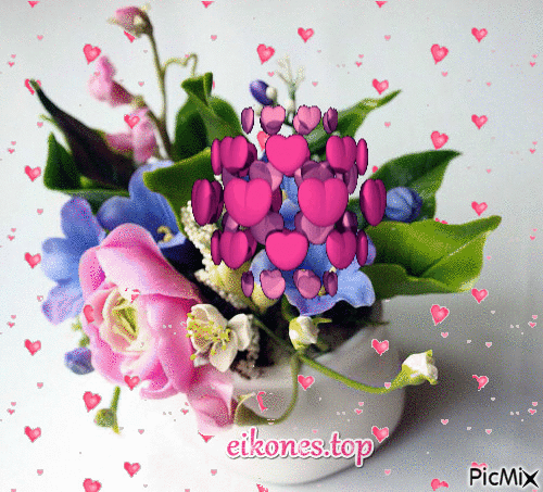 gif-flowers-hearts - Gratis animeret GIF