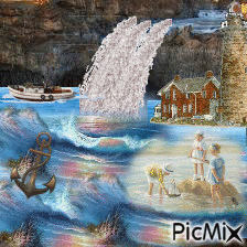 le barrage  du vieux rocher - GIF animate gratis