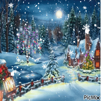 Mountain Christmas - Ingyenes animált GIF