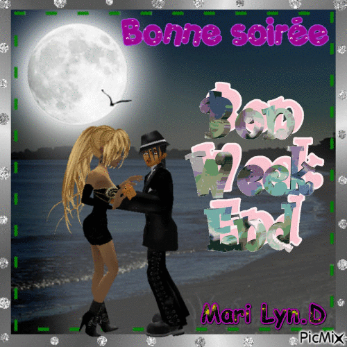 BONNE SOIREE ..BON WEEK-END - Бесплатный анимированный гифка