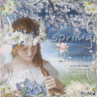 Spring Girl - Δωρεάν κινούμενο GIF