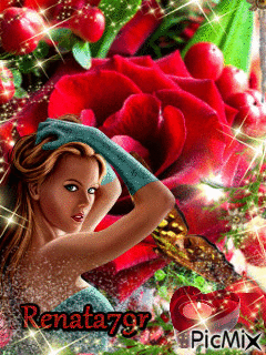 róża czerwona - Animovaný GIF zadarmo