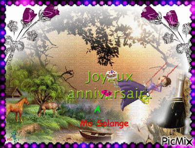 joyeux anniversaire ma Solange - Free animated GIF