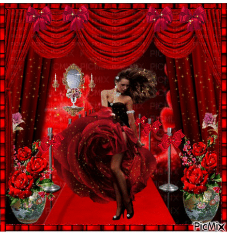 Lady in red 2 - Δωρεάν κινούμενο GIF