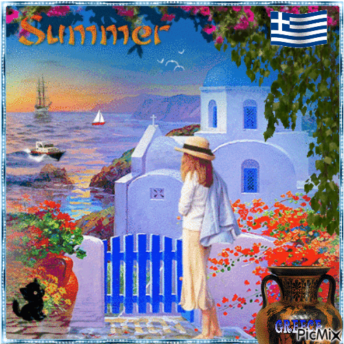 Urlaub in Griechenland - GIF animado grátis