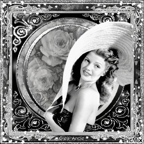 Rita Hayworth, Actrice américaine - Animovaný GIF zadarmo