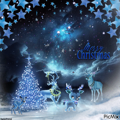 Weihnachten unter den Sternen - Gratis geanimeerde GIF