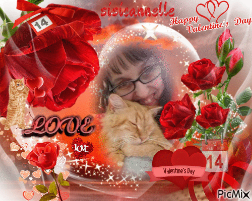st valentin moi et mon chat - Animovaný GIF zadarmo