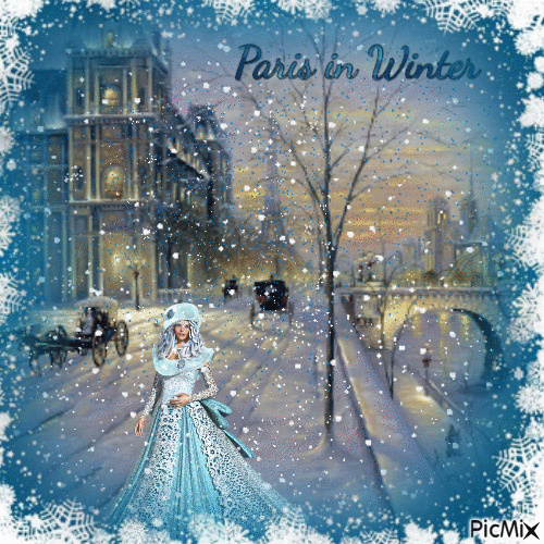 Paris in Winter - GIF animé gratuit