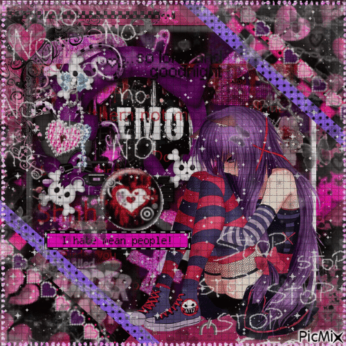 Emo girl ❤️ elizamio - Бесплатни анимирани ГИФ