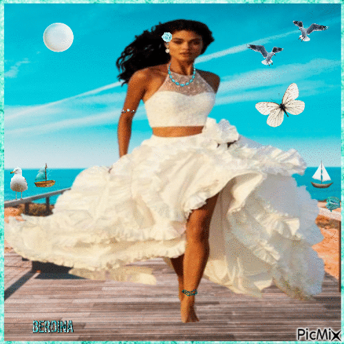 LUCIA AT THE BEACH - Безплатен анимиран GIF