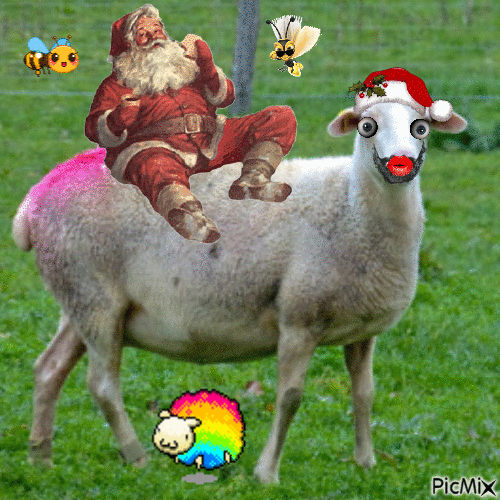 le mouton du père Noël - Δωρεάν κινούμενο GIF