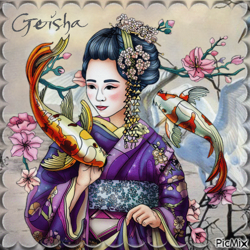 Geisha - GIF animado grátis