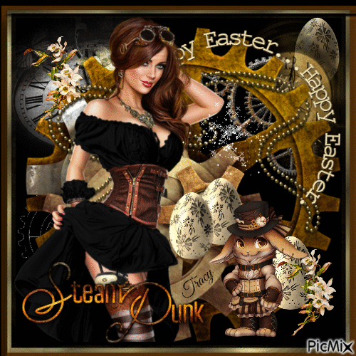 Steampunk-Happy Easter - Free animated GIF