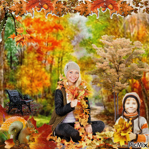 Alegría en otoño - 無料のアニメーション GIF